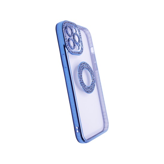 Soft Silicone Case with Diamond Design for Apple iPhone 12 Pro Max Blue